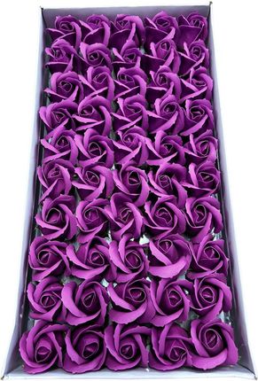 Róże Mydlane Średni Fiolet 50sztuk Kwiaty Sztuczne Dekoracje Na Prezent DIY