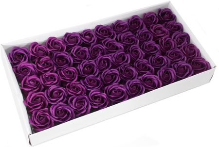 Róże Mydlane Śliwkowe 50sztuk Kwiaty Sztuczne Dekoracje Na Prezent DIY