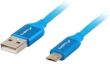 Lanberg Premium CA-USBM-20CU-0018-BL (USB 2.0 - Micro USB typu B ; 1,8m; kolor niebieski) (CAUSBM20CU0018BL)