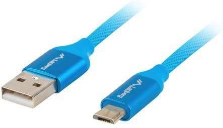 Lanberg Premium USB micro BM - AM 2.0 1.8m niebieski QC 3.0 (CAUSBM20CU0018BL)