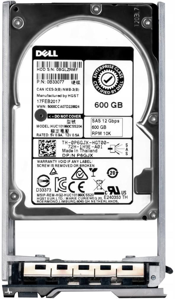 Dysk Serwerowy Dell 600GB 10K SAS 3 2 5 HUC101860CSS204 0P6GJX