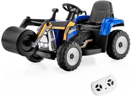 Costway Elektryczny Samochód Traktor Z Walcem Drogowym Niebieski