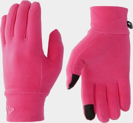 Rękawiczki Zimowe Dziecięce Ocieplane Sportowe Z Systemem Touch Screen 4F 4Fjaw23Aglou038 Różowe S/M