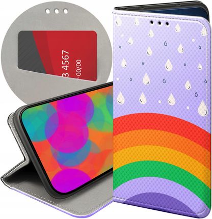 Etui Z Klapką Do Samsung Galaxy A6 2018 Tęcza Rainbow Futerał Case