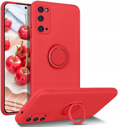 1Life Etui Samsung Galaxy A52 A52S Silikonowe Ring Pierścień Magnetyczny Red