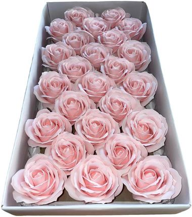 Duże róże różowe mydlane 25 sztuk