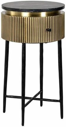 RICHMOND stolik IRONVILLE 40 cm - marmur, metal, MDF, sklejka brzozowa