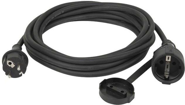Cable Alargador Exterior As-Schwabe 220V H05RR-F 3G1,5 – IP44, 16A, Hasta 50m, Goma Negro Resistente