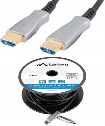 Lanberg Przewód Hdmi V2.0 4K 60Hz 144Hz Aktywny Ethernet Optyczny Aoc 100M