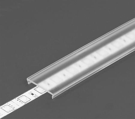 Klosz zatrzaskowy "C6" transparentny do profili aluminiowych LED - 3mb