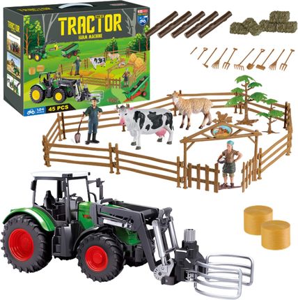 Import Pronice Mini Farma Traktor Zwierzęta Osada Zestaw Rolniczy Dla Dzieci Narzędzia +Ak