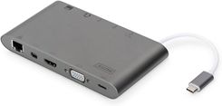 Digitus Stacja Dokująca Usb Typ C 11 Portów Dual Monitor 4K 30Hz Pd 2.0 (DA70875)