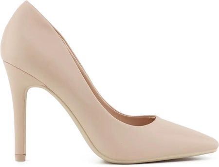 Beżowe szpilki na platformie matowe 36