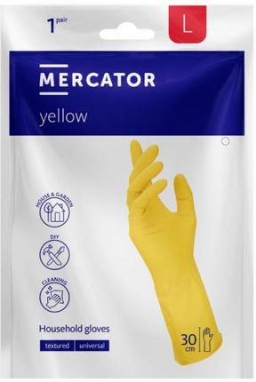 Mercator Yellow Ochronne I Gospodarcze Rękawice Lateksowe Rozm. L, 2Szt.
