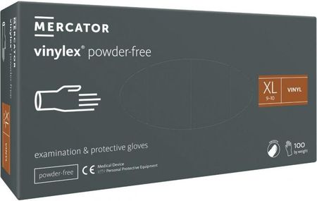 Mercator Vinylex Powder Free, Winylowe, Bezpudrowe Rękawiczki Diagnostyczne I Ochronne, Rozm. Xl