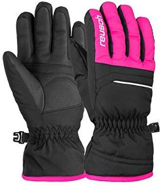 Reusch Unisex rękawiczki na palce Alan Junior w wielokolorowym wzornictwie Black/Pink Glo, 4,5