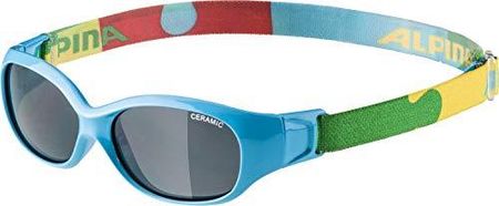 ALPINA Unisex - Dzieci, SPORTS FLEXXY KIDS Okulary przeciwsłoneczne, cyan-puzzle gloss/black, One Size