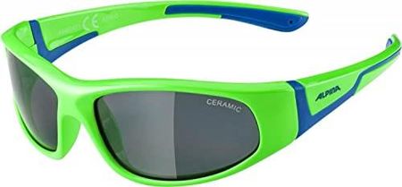 ALPINA Unisex - Dzieci, FLEXXY JUNIOR Okulary przeciwsłoneczne, neon green-blue gloss/black, One Size