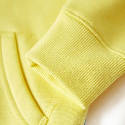 Bluza dziecięca z kapturem i zapięciem na zamek, jasnożółta, 128 - zdjęcie 2