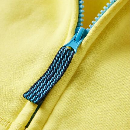 Bluza dziecięca z kapturem i zapięciem na zamek, jasnożółta, 128 - zdjęcie 3