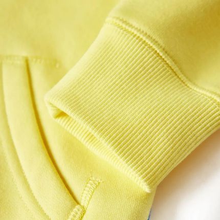 Bluza dziecięca z kapturem i zapięciem na zamek, jasnożółta, 140 - zdjęcie 3