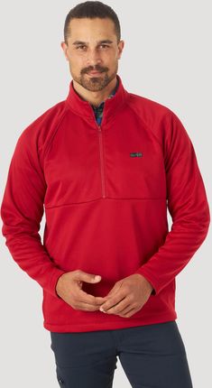 WRANGLER NEW 1/2 ZIP SWEATSHIRT HAUTE RED WA6BHBR18