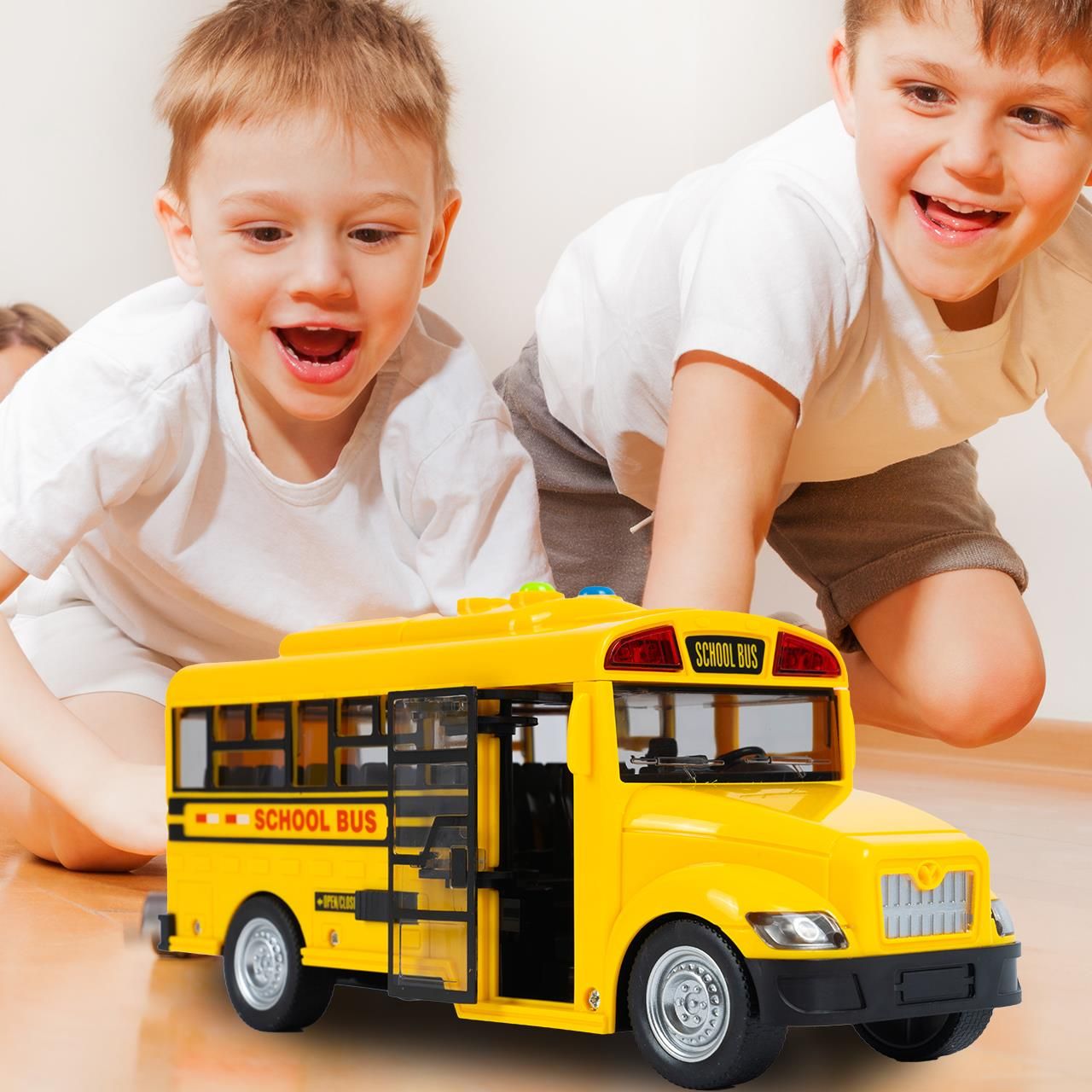Autobus Szkolny Interaktywny Żółty 1:20 Dźwięk Światło Otwierane Drzwi ...