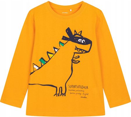 Koszulka t-shirt długi rękaw chłopięca dziecięca z dinozaurem 110 Endo