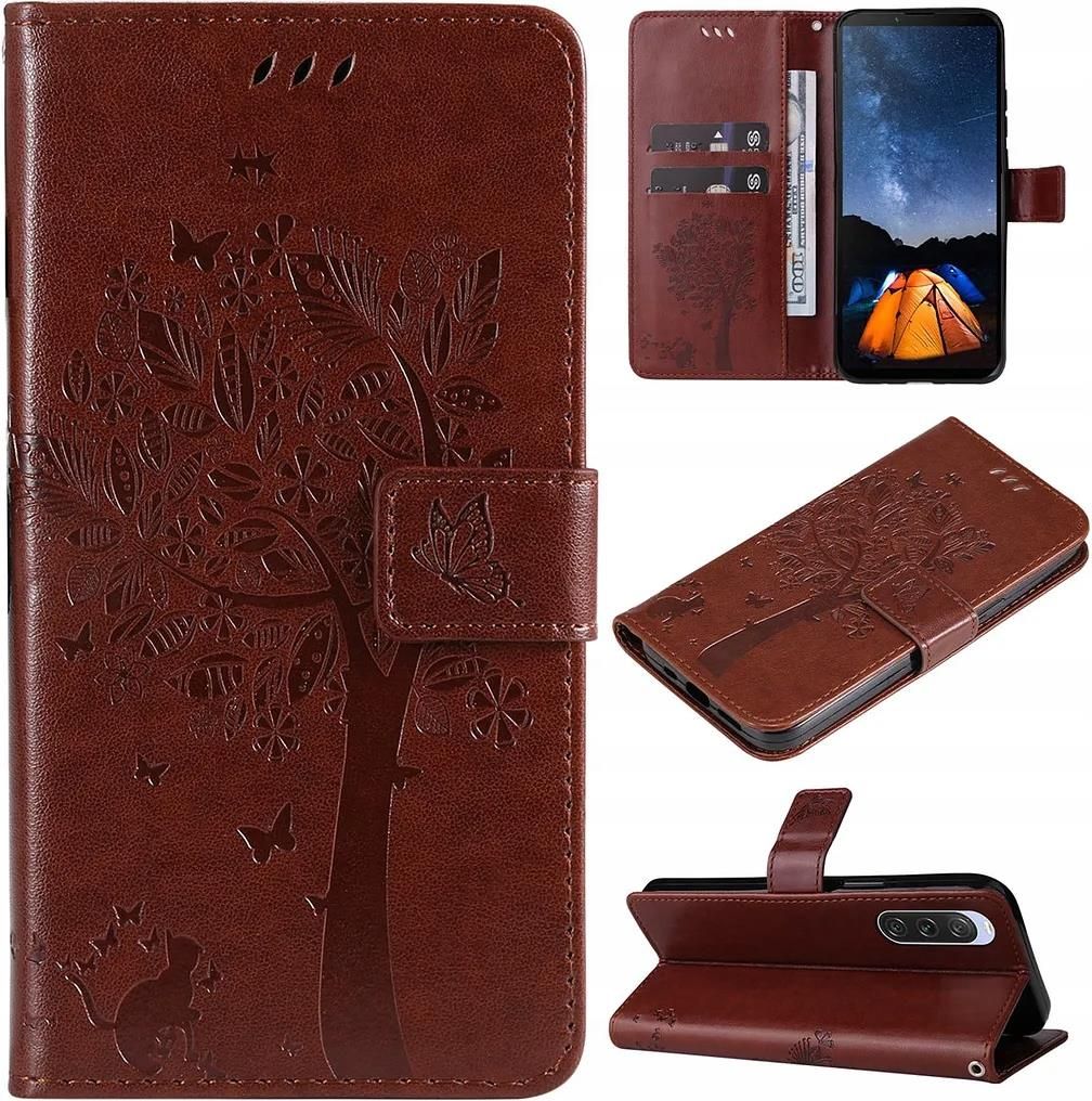 SaturCASE Custodia Portafoglio In PU Pelle Per Sony Xperia L4 – Con Calamita, Slot Carte E Supporto Visione (Marrone) - 4