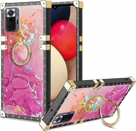 Itel Etui Luksusowe Do Xiaomi Redmi Note 10 Pro Glamour Marmur Case Ring Szkło