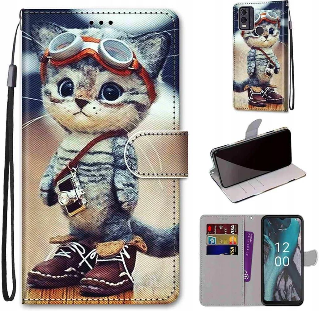 Saturcase - Custodia a portafoglio per Nokia 6.2/7.2, in pelle PU, con