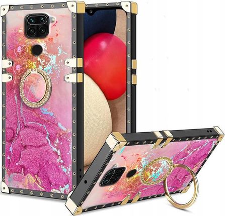 Itel Etui Luksusowe Do Xiaomi Redmi Note 9 Glamour Marmur Case Ring Szkło
