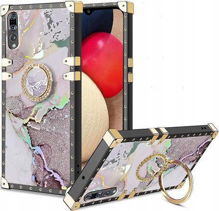 Itel Etui Luksusowe Do Huawei P20 Pro Glamour Marmur Brokat Ring Case Szkło