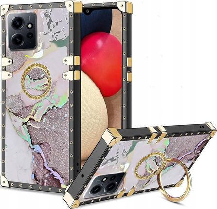 Itel Etui Luksusowe Do Xiaomi Redmi Note 12 4G Glamour Marmur Ring Case Szkło