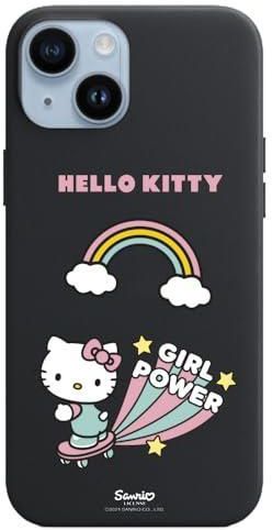 Cover in silicone premium compatibile con Apple iPhone 16 Pro custodia del telefono cellulare nero cover Kawaii Merchandise Hello Kitty