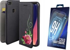 Martech Etui Z Klapką Do Huawei P10 Lite Wzór Kwiat Futerał Zamykany Szkło 9H