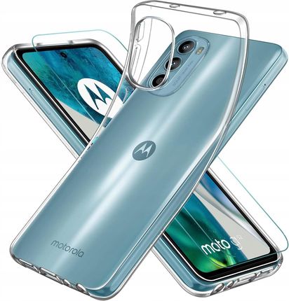 Case Etui Do Motorola Moto G52 G82 Slim Silicone Clear Szkło Szybka 9H