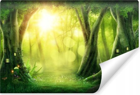 Muralo Fototapeta Magiczny Las Drzewa Pejzaż Efekt 3D 450X300