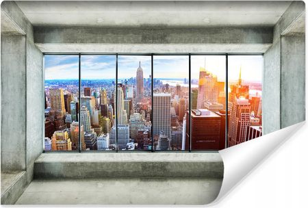 Muralo Fototapeta Panorama Nowego Jorku Beton Efekt 3D 368X254