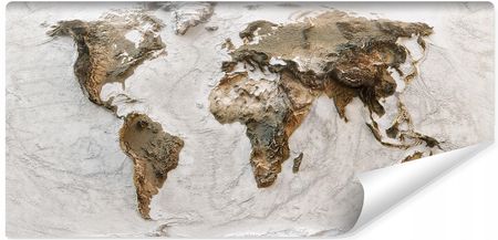 Muralo Fototapeta Mapa Świata Beton Abstrakcja Efekt 3D 270X180