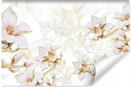 Muralo Fototapeta Do Sypialni Kwiaty Magnolia Abstrakcja Efekt 3D 400X280