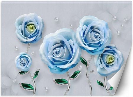 Feeby Fototapeta, Niebieskie Róże 3D 250X175