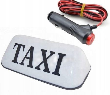Lampa Taxi Na Magnes Biała Kogut Sygnalizator Duża Z Włącznikiem