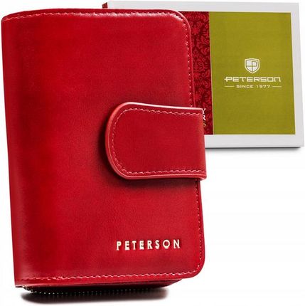 Portfel damski skórzany PETERSON PTN 425214-SG RFID czerwony