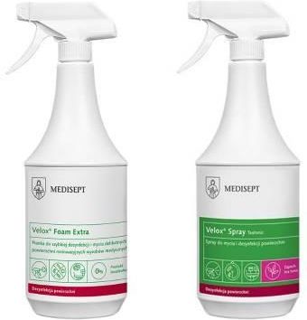 Zestaw produktów Medisept - Velox Foam Extra, Velox Spray Tea Tonic - Dezynfekcja gabinetu