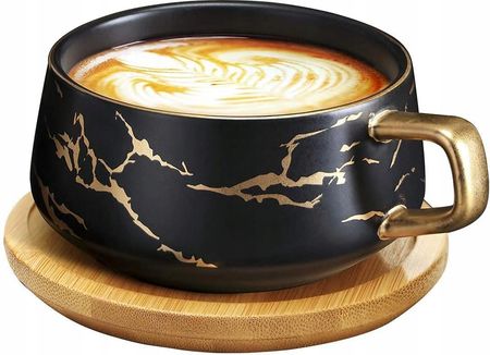 Vetin Filiżanka Kubek Do Cappuccino 300Ml Porcelana Z Podstawką (Huxi98)
