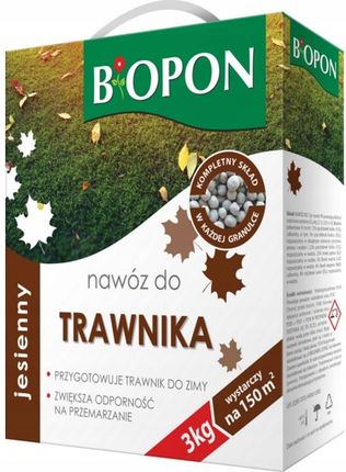 Biopon Nawóz Jesienny Do Trawnika Granulat Karton Z Uchwytem 3kg