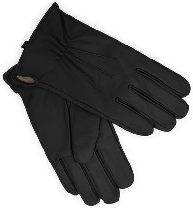 Skórzane czarne rękawiczki męskie R9