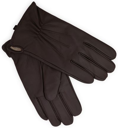 Skórzane brązowe rękawiczki męskie R8
