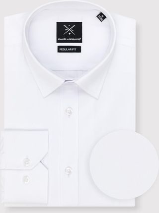 Biała basicowa koszula męska Regular Fit z bawełną Pako Lorente XXL